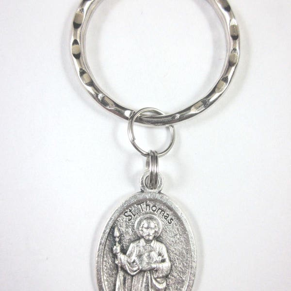 St Thomas the Apostle Medal Italy Key Ring Gift Box & Prayer Card