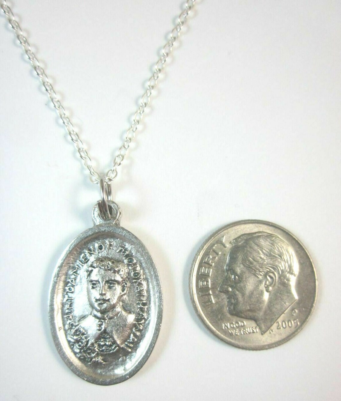 St Damien of Molokai Medal Italy Necklace Ladies 20" Chain Gift Box ...