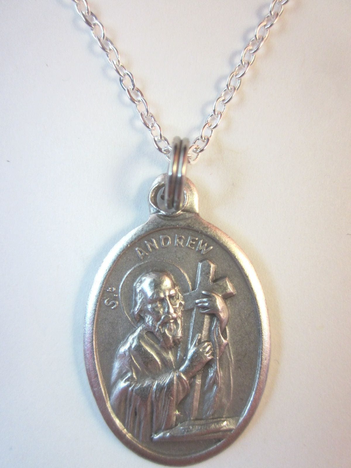 St Andrew the Apostle Medal Italy Pendant Necklace Ladies 20" Chain W ...