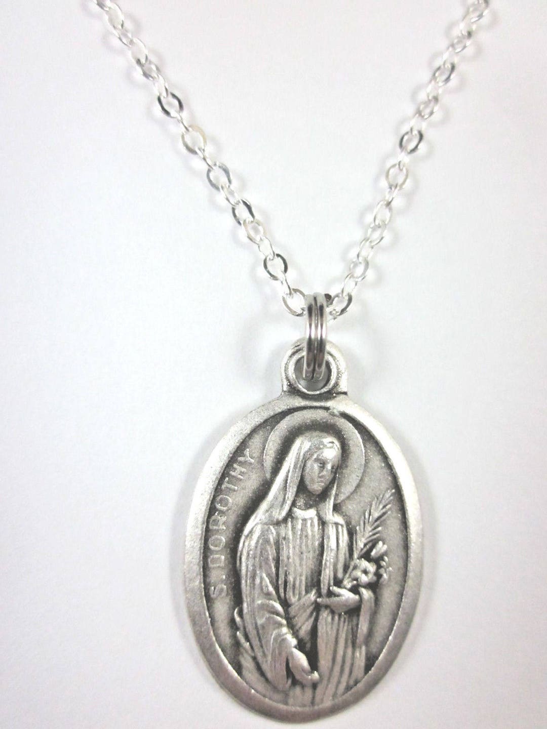 St Dorothy Medal Italy Pendant Necklace Ladies 20" Chain Gift Box ...