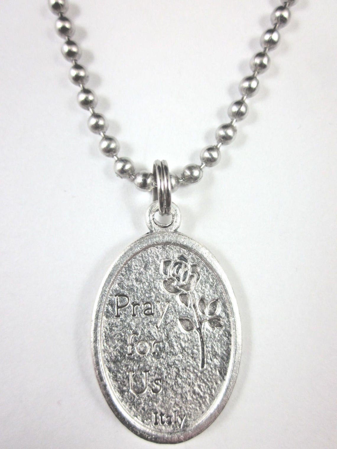 St Sebastian Medal Italy Pendant Necklace 24" Ball Chain Gift Box ...