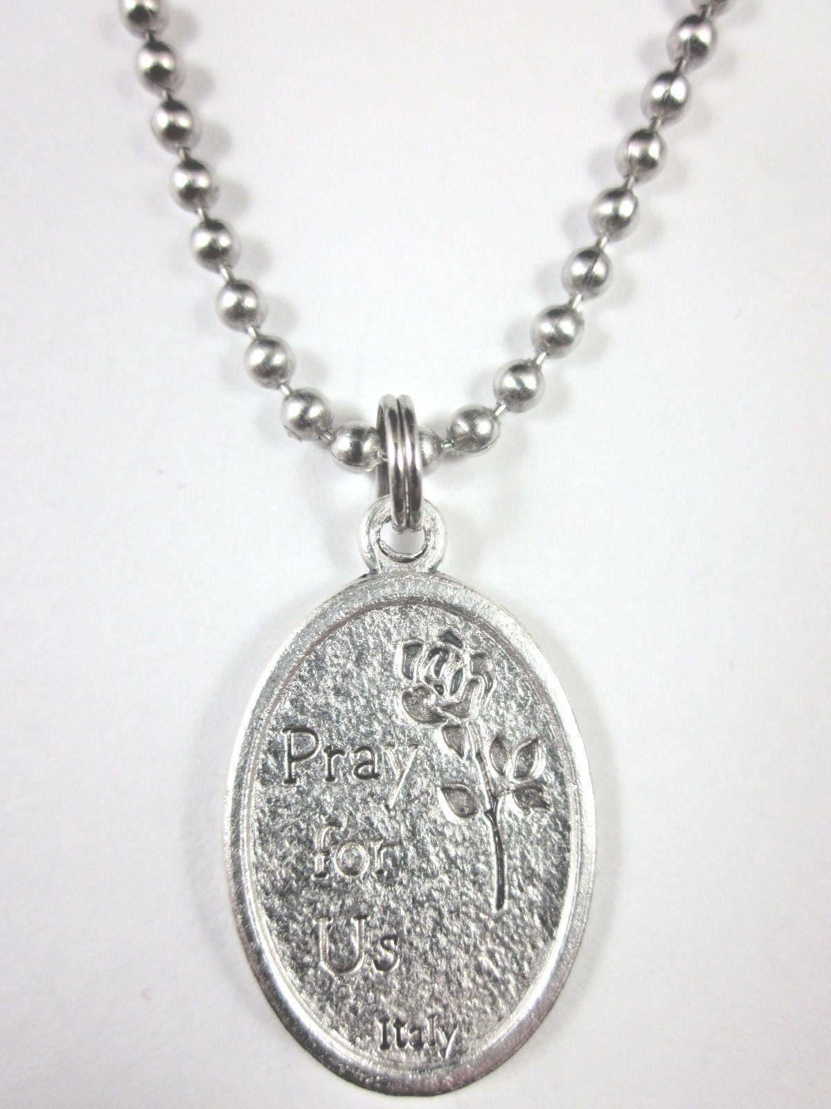 St Sebastian Medal Italy Pendant Necklace 24" Ball Chain Gift Box ...