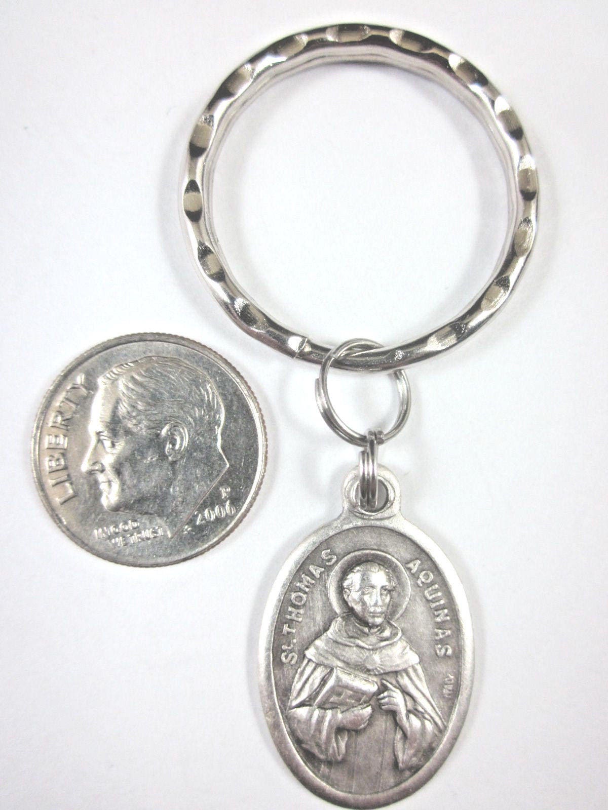 St Thomas Aquinas Medal Italy Key Ring Gift Box & Prayer Card - Etsy