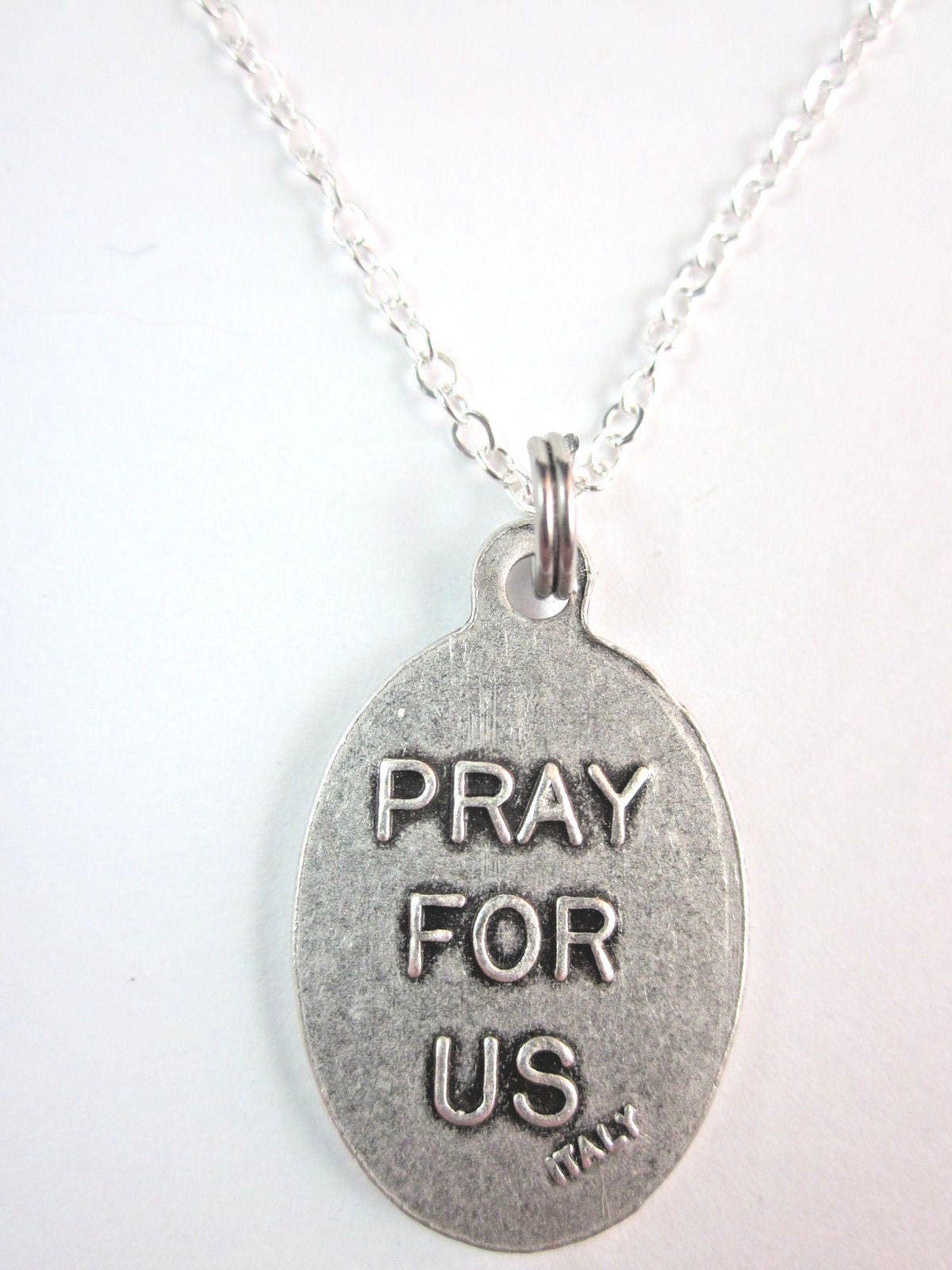 St Rose of Lima Medal Italy Pendant Necklace Ladies 20" Chain Gift Box ...