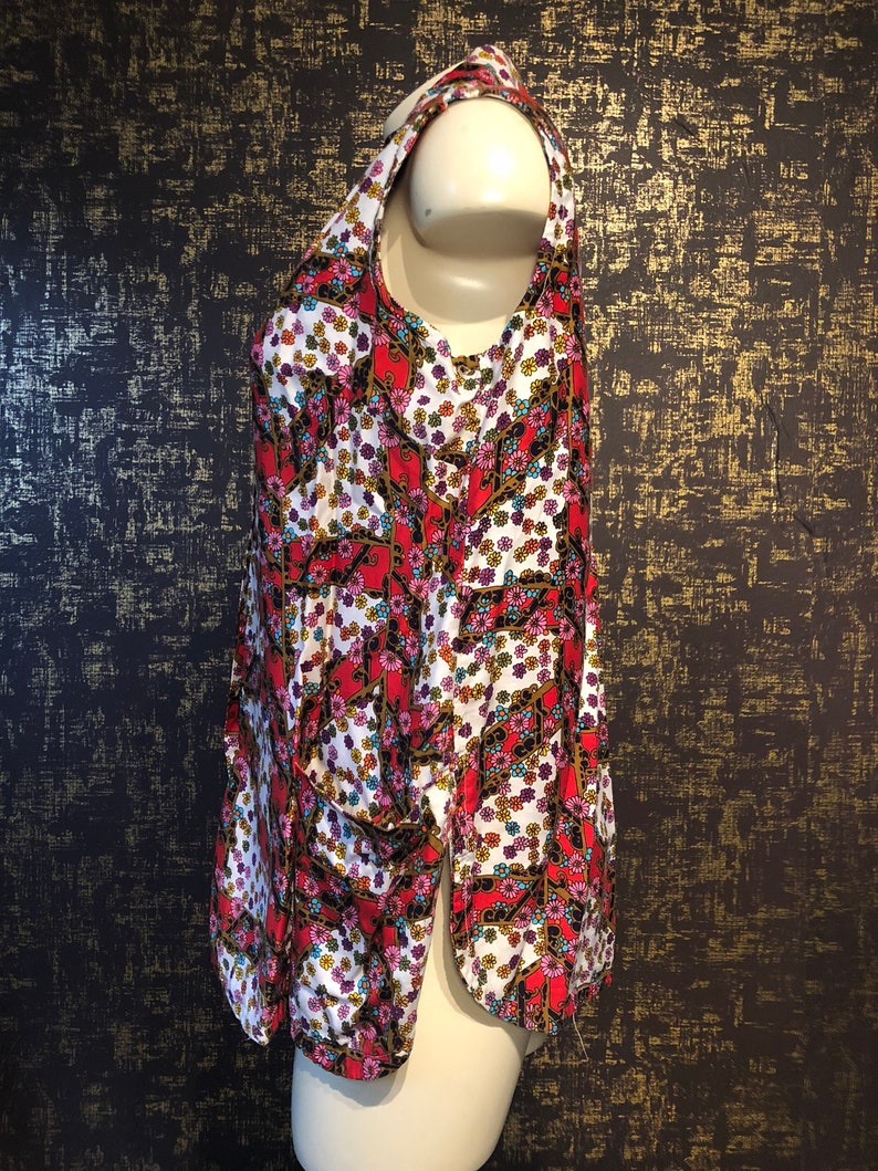 25/% OFF Vintage Mod Blouse 60/'s Blouse Vintage Floral Top Vintage 60/'s Smock Large Vintage Blouse Colorful Top Free Shipping