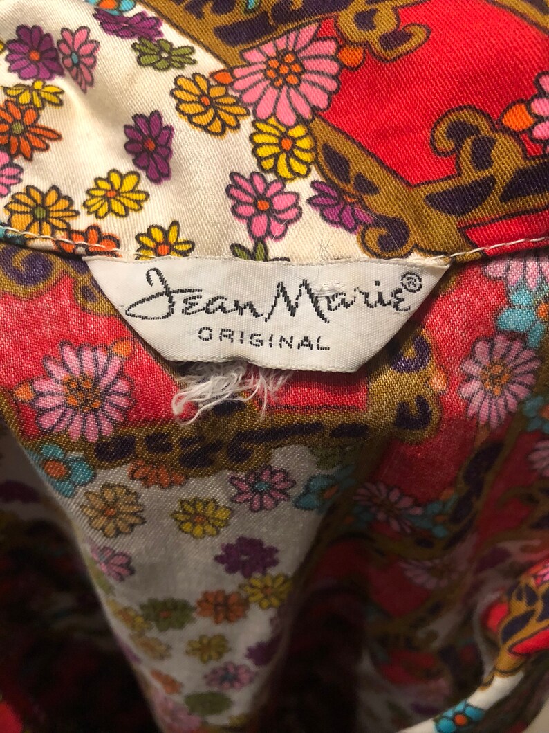 25/% OFF Vintage Mod Blouse 60/'s Blouse Vintage Floral Top Vintage 60/'s Smock Large Vintage Blouse Colorful Top Free Shipping