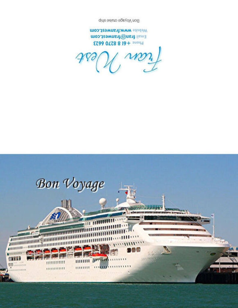 Bon Voyage: Cruise Ship Card. Printable Digital Photo Card - Etsy Australia