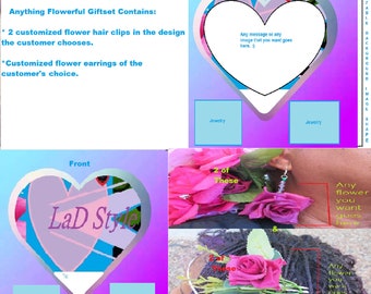 Ensemble de cadeaux fleuris (ensemble d’accessoires de fleurs artificiels / en tissu personnalisables)