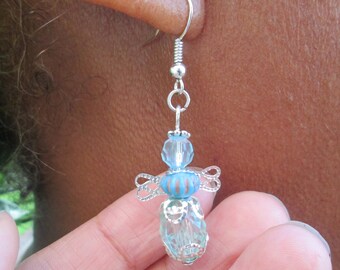 Blue Angel Earrings/Dangle Earrings/Hanging Earrings/Silver Earrings/ Jewelry Handmade/Hypoallergenic/Surgical Steel/Accessory