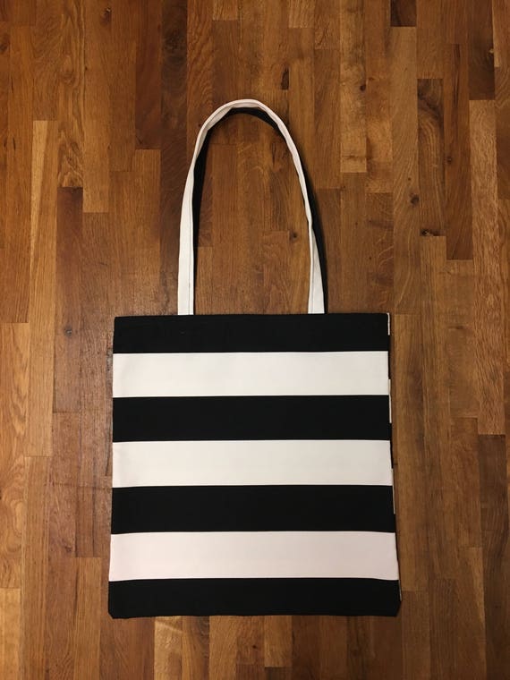 black and white beach tote