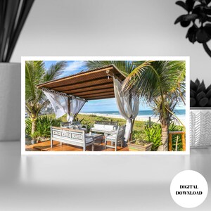 Decoración de la pared del hogar costero de verano, Descarga digital IMPRIMIBLE, Salón de cena de relajación romántica junto al mar, Encuentra tus postales de playa