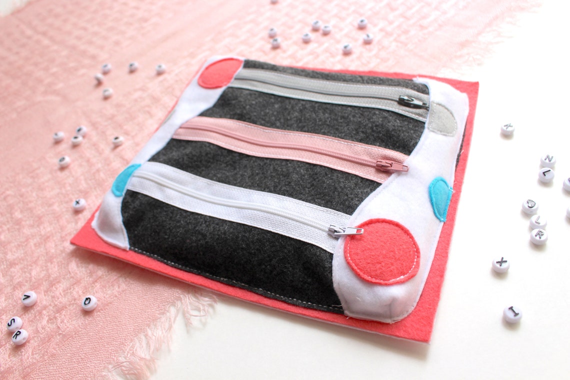 3 Zipper Pocket Quiet Book Page quiet book busy book zip Etsy