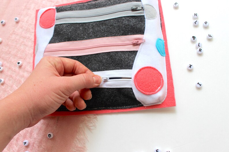 3 Zipper Pocket Quiet Book Page quiet book busy book zip Etsy