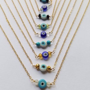 Evil Eye necklace / Good Luck Necklace / Gemstone Necklace / Gem Necklace / Gift for Her / Mother Gift / Graduation Gift / Birthday Gift