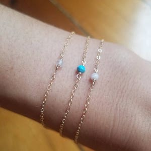 Gemstone bracelet, dainty bracelet, minimalist bracelet, birthstone bracelet, 14k gold filled, bridesmaid bracelet, simple bracelet, gold