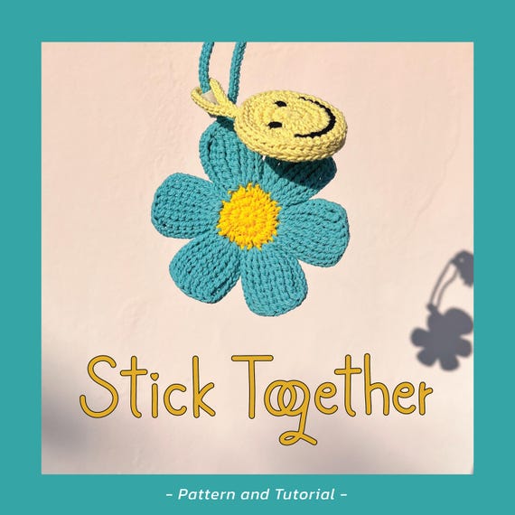 Pattern and Tutorial, Stick Together, Bag Accessories, Summer Bloom, Smile Face, PDF (Eng)