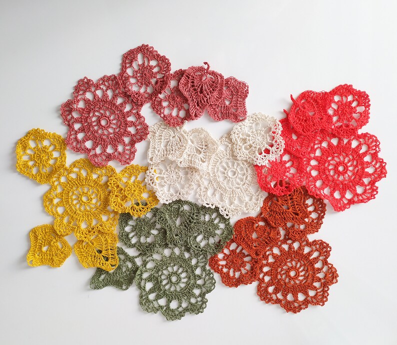 品質保証 30 最大45%OFFクーポン pieces crochet doilies 2 leaves appliq 1 lace 2quot;-4
