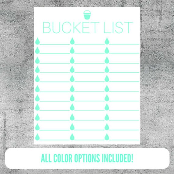 Printable Bucket List Checklist Bucket List Wishes Etsy
