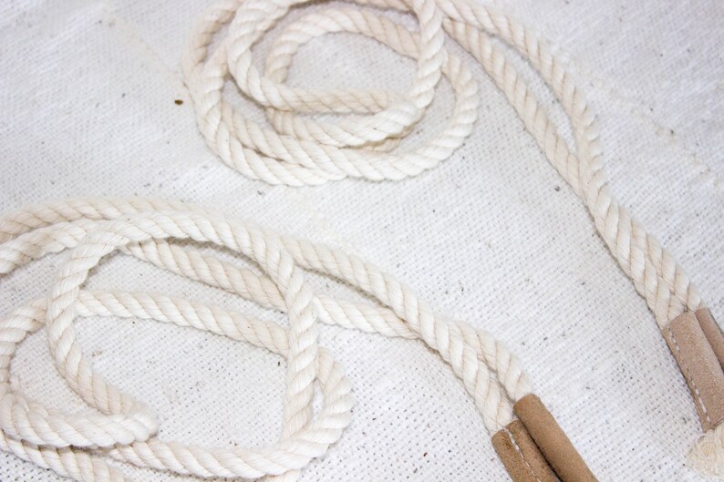 The Original Rope Belt With Leather Ends. Cotton Rope Belt. Etsy