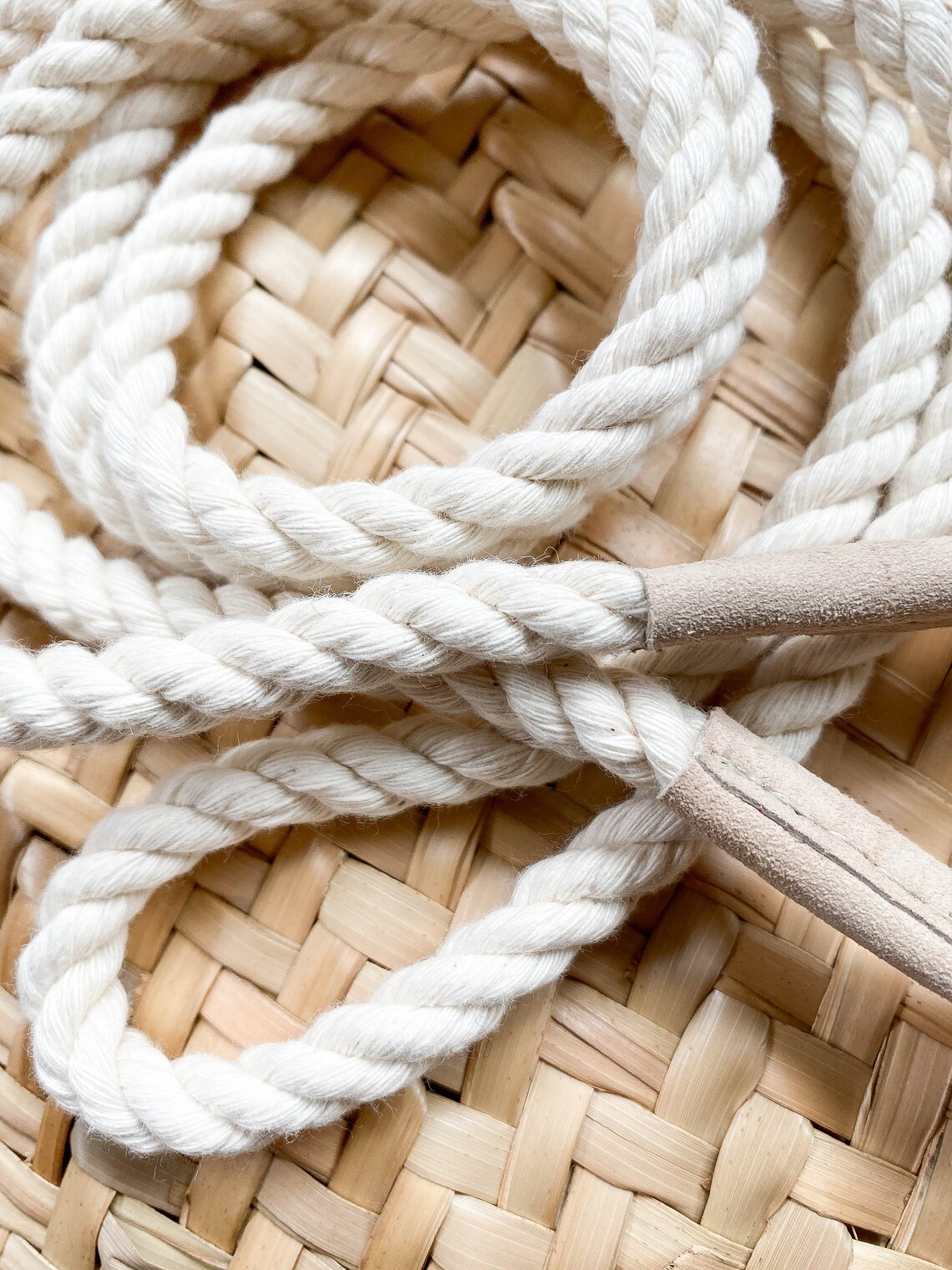 Rope Belt with Leather Ends. Organic cotton rope belt. Rope Etsy