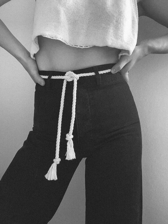 The Original Rope Belt With Leather Ends. Cotton Rope Belt. Etsy