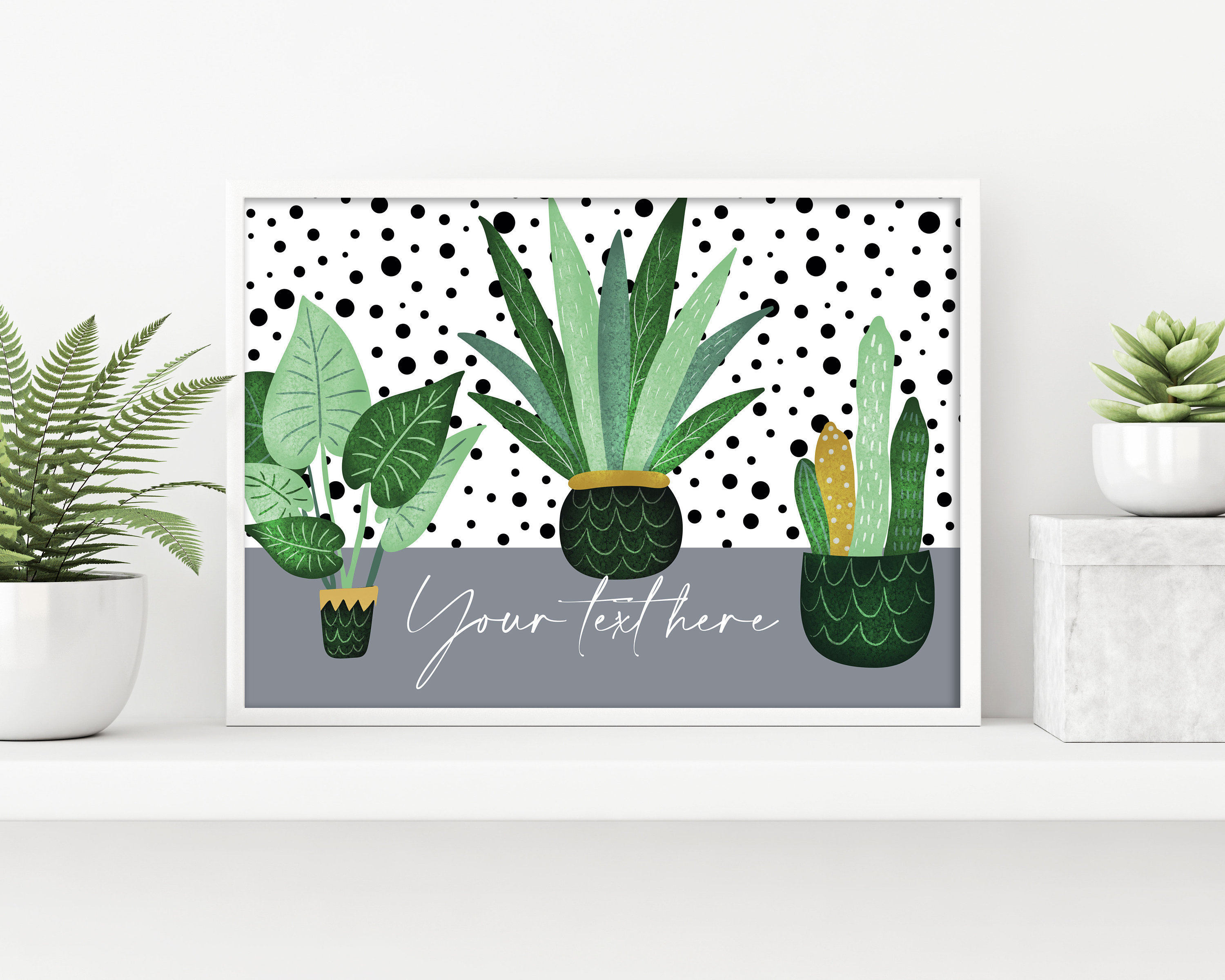 Personalised Plant Wall Art Decor Plant Lover Home Decor Etsy