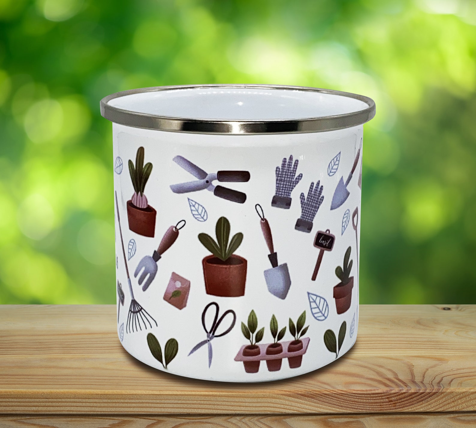 Personalised GARDENING Enamel Mug DAD MUG Father's Day Etsy UK