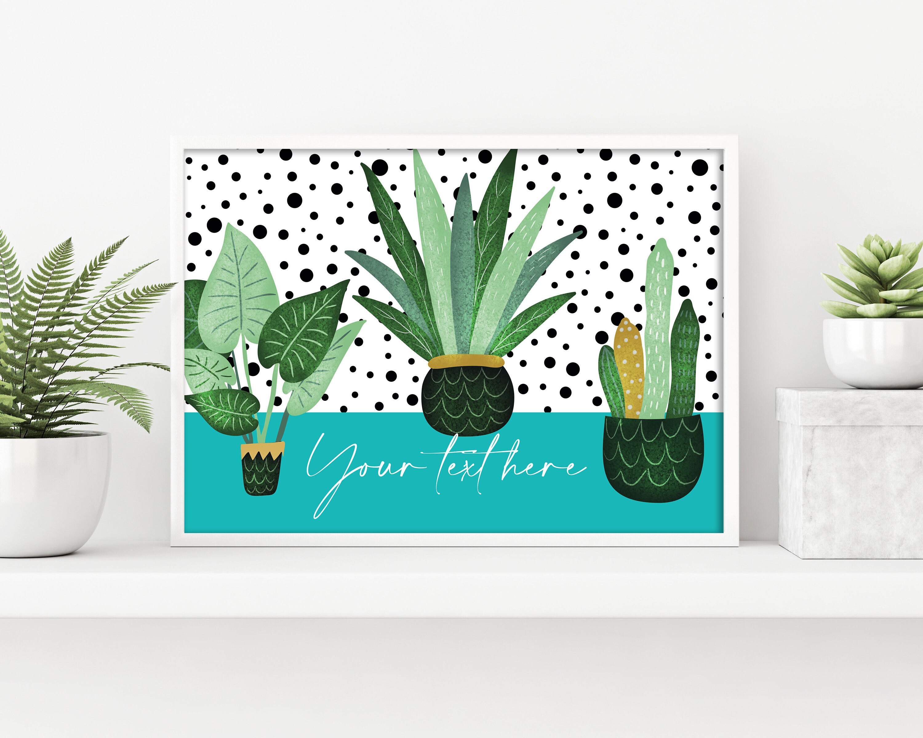 Personalised Plant Wall Art Decor Plant Lover Home Decor Etsy