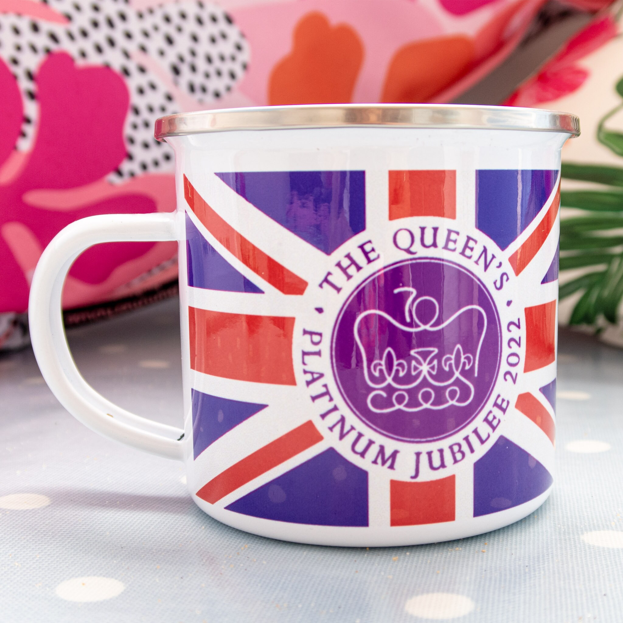 Personalised Queen's Jubilee 2022 Enamel Mug & Coaster. Etsy UK