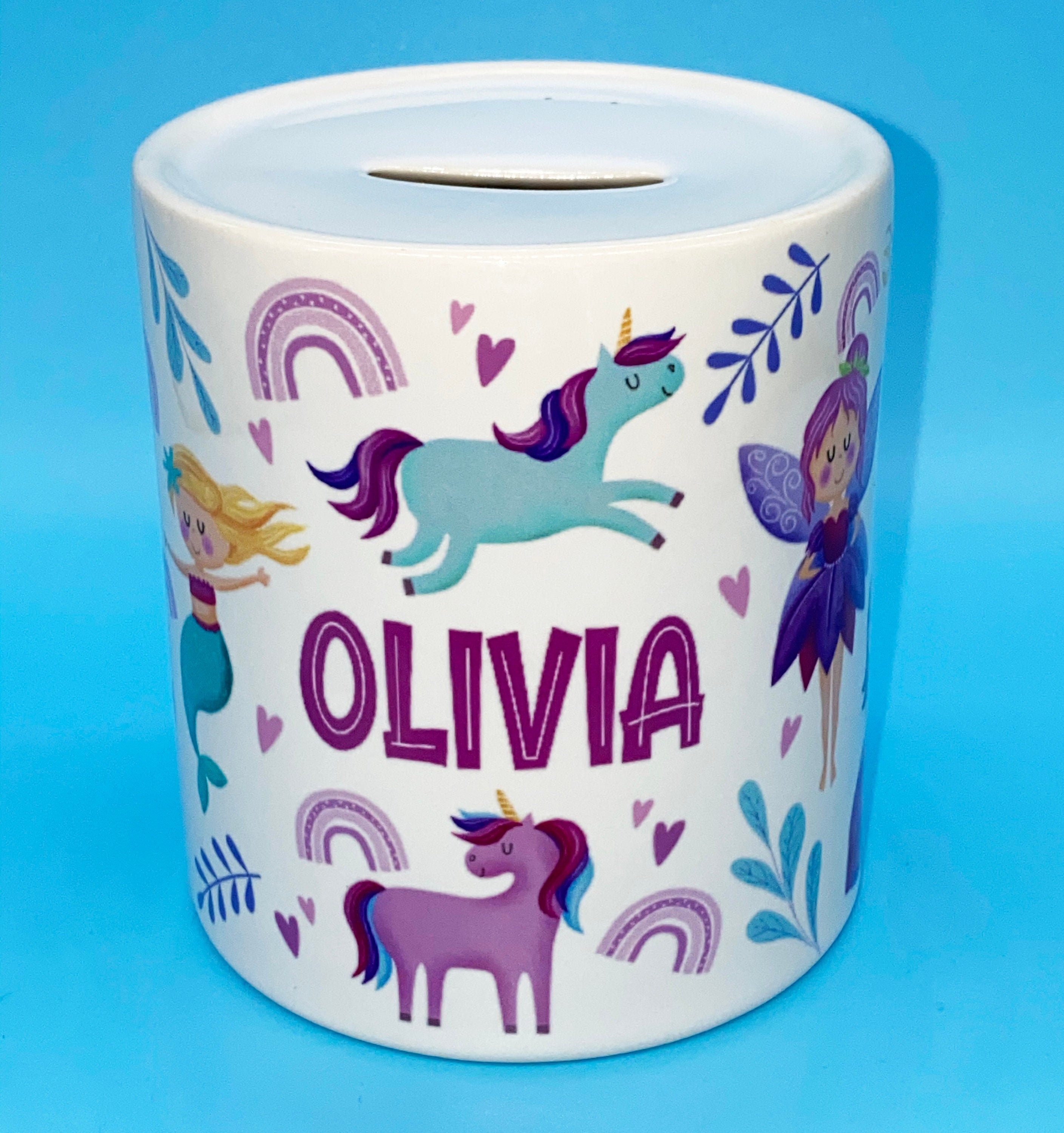 Unicorno personalizzato, salvadanaio in ceramica Princess, regalo  personalizzato per bambini, salvadanaio nome personalizzato, compleanno,  regalo per la casa -  Italia