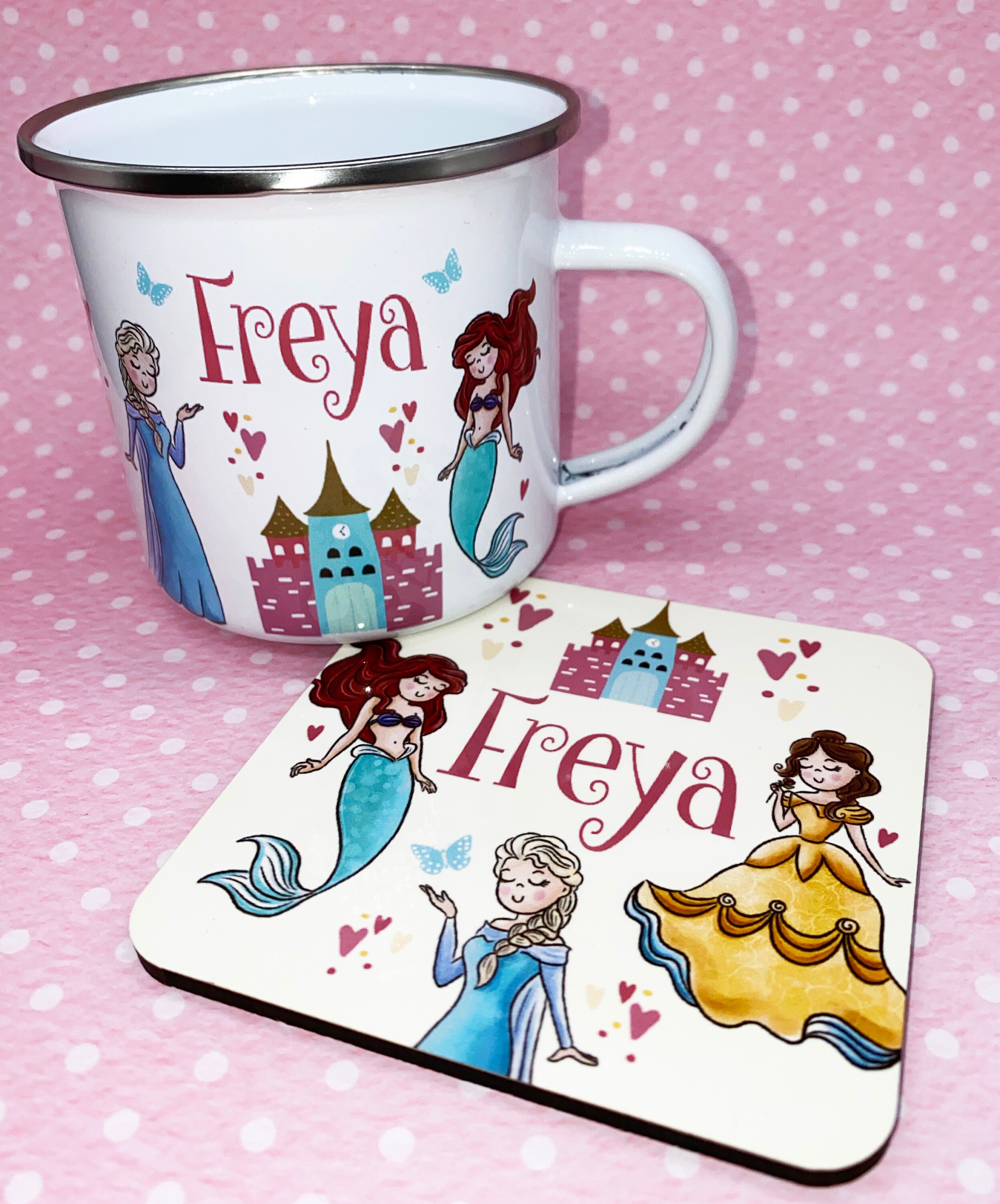 Personalised Princess Enamel Mug Personalised Kids Mug Girls Etsy
