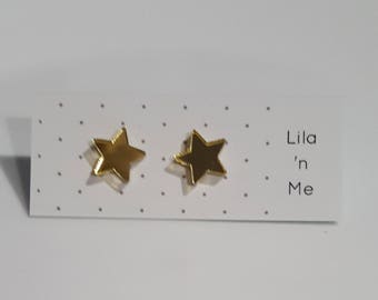 Mirror Star Earrings - Acrylic Star studs