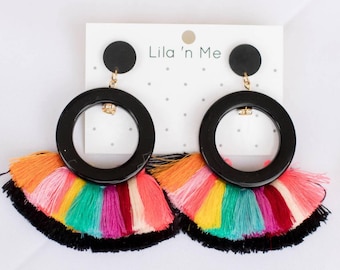 Rainbow Tassel earrings