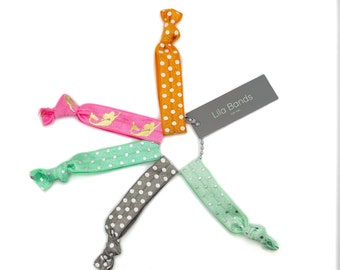 Spots and mermaid hairTies - Soft Hairbands