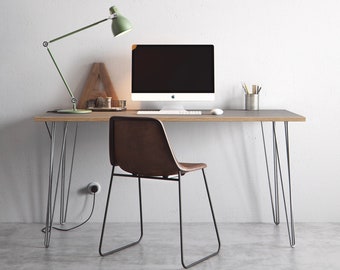 Scandinavian Style Birch Plywood Desk with Hard Wearing Formica Top | CUSTOMISABLE