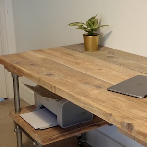 Industrial Scaffold Desk with Shelf+Wheels,Choice Of Sizes+Colours