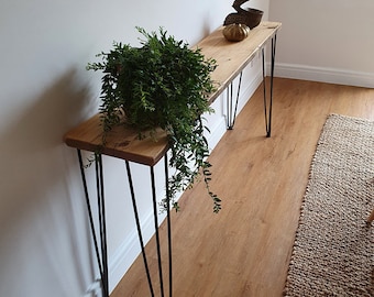 Reclaimed Console Table With Hairpins,Choice Of Sizes+Colours