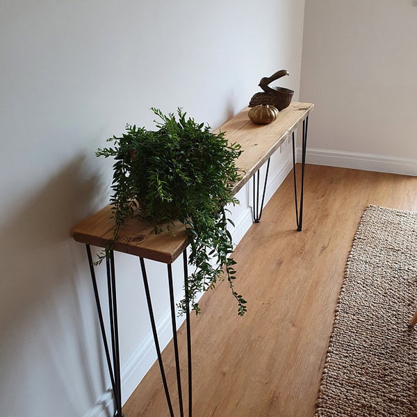 Reclaimed Console Table With Hairpins,Choice Of Sizes+Colours