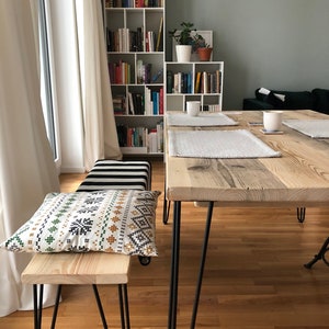 Reclaimed Dining Table With Black Hairpins,Choice Of SizesColours image 2