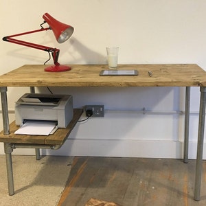 Reclaimed Wood Desk With Shelf, Choice Of Sizes+Colours