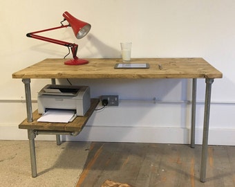 Reclaimed Wood Desk With Shelf, Choice Of Sizes+Colours