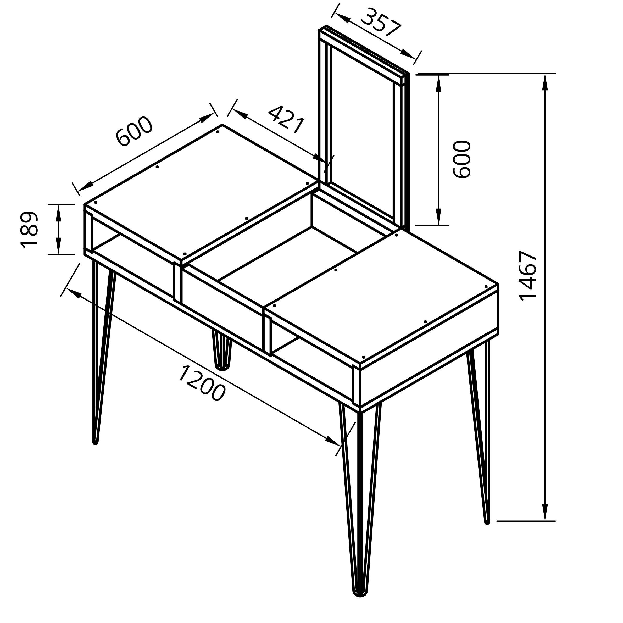 Reclaimed Wood Dressing Table With Mirror and Hairpin Legs Etsy UK
