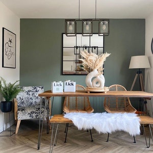 Återvunnet matbord med svarta hårnålar, valfria storlekar + färger, handgjort i London bild 2