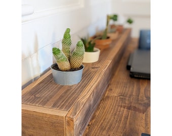 Handgefertigtes Pflanzenregal für Schreibtische, Tische, Fensterbänke aus recyceltem Holz, Farbauswahl