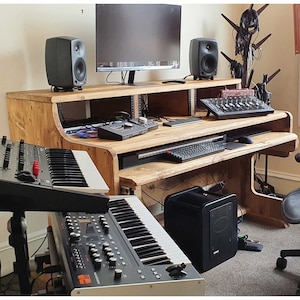 Luna Musician's Studio Desk/ 3 Tier Workstation With Monitor Stand ...