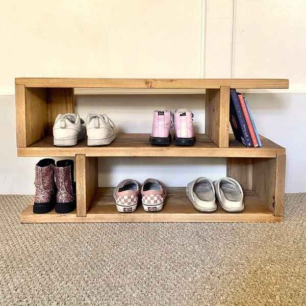 Reclaimed Wood Shoe Rack Etsy UK