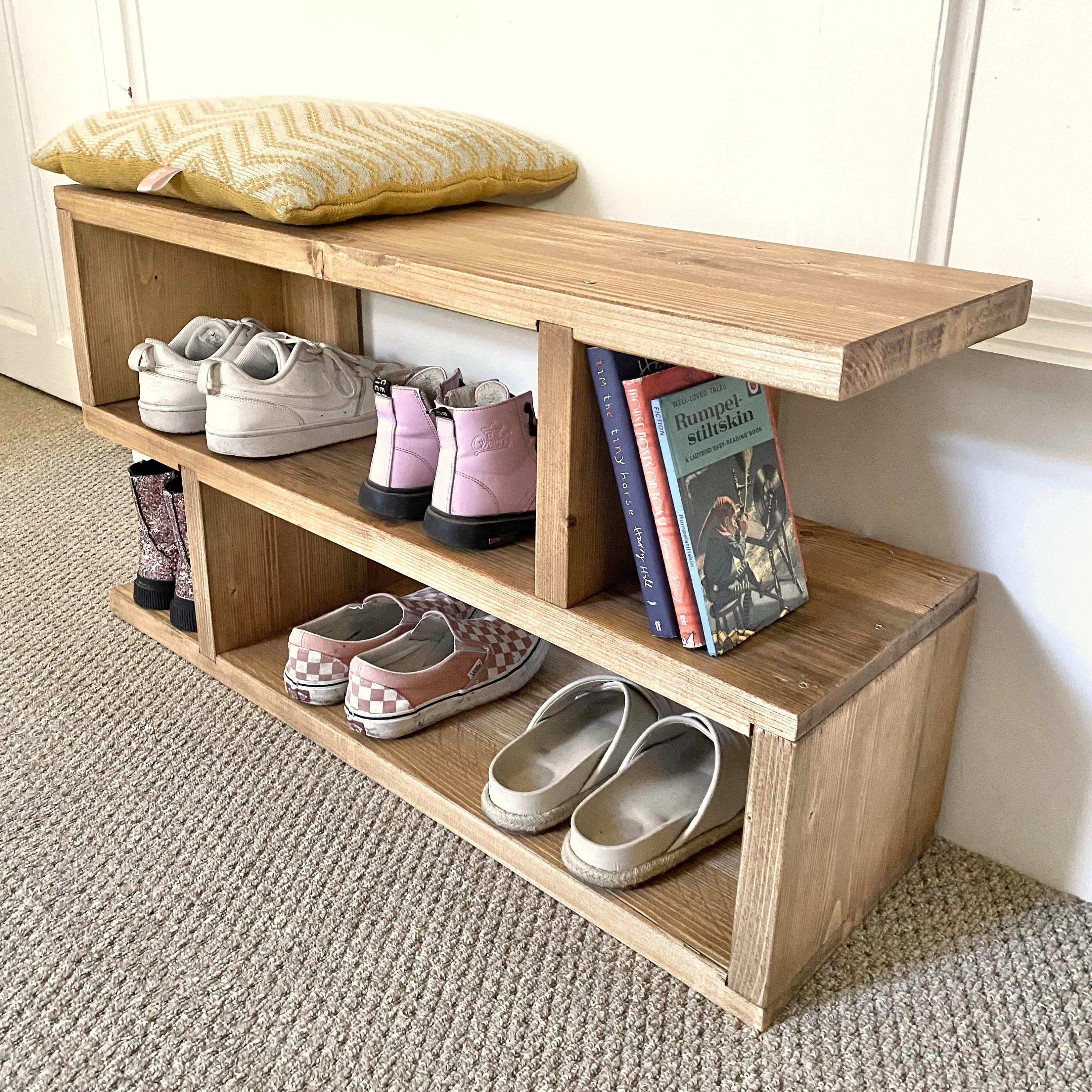Wooden Shoe Rack, Reclaimed Boards, Customisable Finish - Etsy