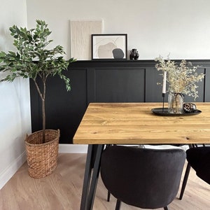 Reclaimed Dining Table With 2-Rod Black Hairpin Box Legs, Customisable Sizes and Finishes image 2