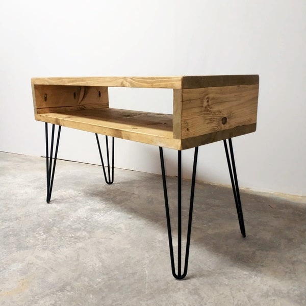 Reclaimed TV Unit, Contemporary and Rustic with Hairpin Legs