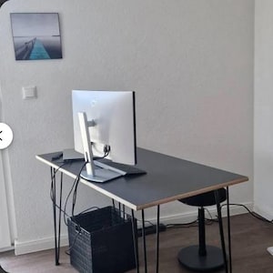 RENaturierter Schreibtisch aus Birkensperrholz im skandinavischen Stil mit strapazierfähiger Resopalplatte | INDIVIDUALISIERBAR